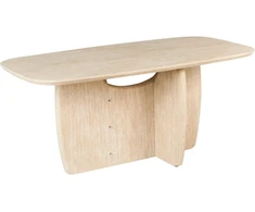 Beliani Valgomojo stalas TRAVERS Travertino efektas 180 cm 90 cm