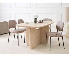 Beliani Valgomojo stalas TRAVERS Travertino efektas 180 cm 90 cm