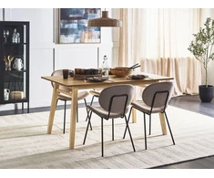 Beliani Valgomojo stalas VARLEY natūralaus uosio spalvos 150 cm x 90 cm