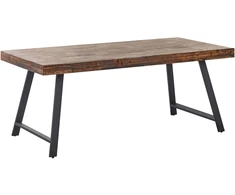Beliani Valgomojo stalas WARTON tamsiai rudas, 180x90 cm, pušies mediena