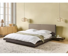 Beliani Vandeninė lova Boucle ZEN 160 x 200 cm tamsaus uosio spalvos