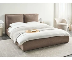 Beliani Vandens lova BAJONNA 160 x 200 cm, Boucle audinys, ruda