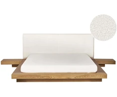 Beliani Vandens lova Boucle ZEN 160 x 200 cm, natūralus uosis