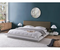 Beliani Vandens lova Boucle ZEN 160 x 200 cm, balta