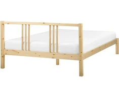 Beliani VANNES pušies medienos lova 140 x 200 cm šviesiai ruda