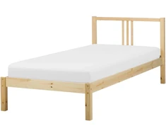 Beliani VANNES pušies medienos lova 90 x 200 cm šviesiai ruda