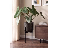 Beliani Vazonas ant kojelių ALDOVANDRA 34 cm, metalinis, juodas