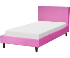Beliani Velvetinė lova FITOU 90 x 200 cm, fuksijos spalvos