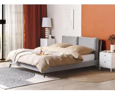 Beliani Velvetinė lova MELLE 160 x 200 cm Pilka
