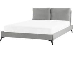 Beliani Velvetinė lova MELLE 160 x 200 cm Pilka