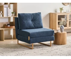 Beliani Vienvietė išskleidžiama sofa JERSLEV, mėlyna