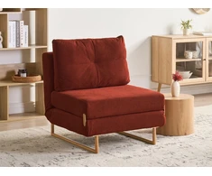 Beliani Vienvietė išskleidžiama sofa JERSLEV, raudona