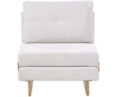 Beliani Vienvietė išskleidžiama sofa JERSLEV, kreminės spalvos