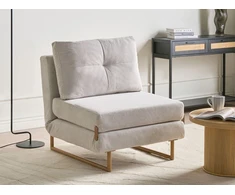 Beliani Vienvietė išskleidžiama sofa JERSLEV, kreminės spalvos
