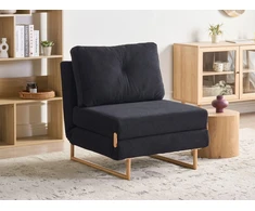Beliani Vienvietė išskleidžiama sofa JERSLEV juoda