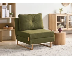 Beliani Vienvietė išskleidžiama sofa JERSLEV, žalia