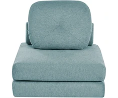 Beliani Vienvietė išskleidžiama sofa OLDEN, šviesiai mėlyna