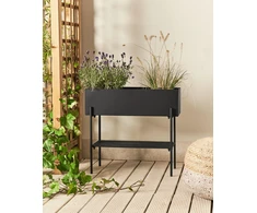 Beliani VINCA vazonas su kojelėmis, 70 cm, metalinis, juodas