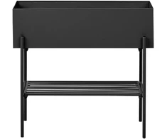 Beliani VINCA vazonas su kojelėmis, 70 cm, metalinis, juodas