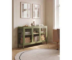 Beliani Vitrina NEWPORT metalinė 115 cm žalia