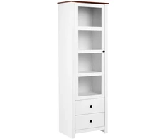 Beliani Vitrina su stikline spintele PIMBA 60 cm balta