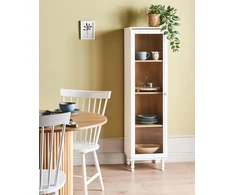 Beliani Vitrina su stiklinėmis durelėmis TINGLEDALE 40 cm balta