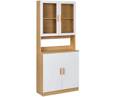 Beliani Vitrina su stiklinėmis durelėmis CYGNET 80 cm balta