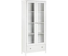 Beliani Vitrina su stiklinėmis durelėmis NORNALUP 80 cm, balta