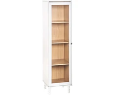 Beliani Vitrina su stiklinėmis durelėmis TINGLEDALE 40 cm balta