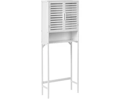 Beliani Vonios kambario spintelė OKARCHE, bambukinė, 63 cm, balta
