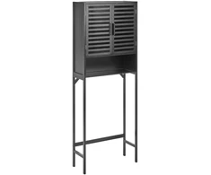 Beliani Vonios kambario spintelė OKARCHE, bambukinė, 63 cm, juoda