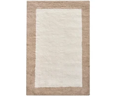 Beliani Vonios kilimėlis KABRI rudas/ smėlio spalvos 60 x 90 cm medvilninis