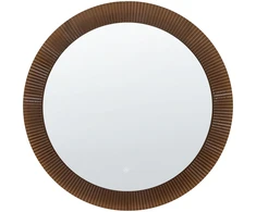 Beliani Vonios veidrodis su LED apšvietimu BESBE 80 cm 80 cm ruda