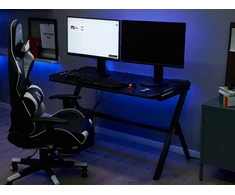 Beliani Žaidimų stalas DANVERS juodas 120 cm 60 cm RGB LED