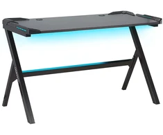 Beliani Žaidimų stalas DANVERS juodas 120 cm 60 cm RGB LED