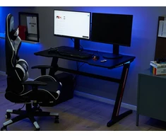 Beliani Žaidimų stalas DARFUR juodas 120 cm 60 cm RGB LED