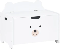 Beliani Žaislų dėžė MIMILI 48 cm balta su suoliuku