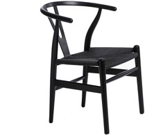 D2.DESIGN Kėdė Wicker Juoda, juoda, įkvėpta Wishbone