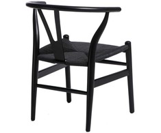 D2.DESIGN Kėdė Wicker Juoda, juoda, įkvėpta Wishbone