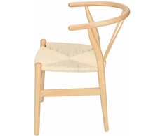 D2.DESIGN Natūrali rotango kėdė, įkvėpta „Wishbone“ dizaino