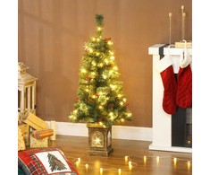 Homcom Dirbtinė kalėdinė eglutė su 100 LED ir 8 apšvietimo režimais, žalia, 120 cm