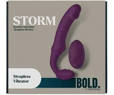 Dreamtoys RYŠKUS. STORM NUOTOLIU VALDOMAS DIRŽELIO VIBRATORIUS STORM SU 15 CM DILDU