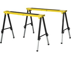 DURHAND 2 vnt. ožių rinkinys, darbinis stovas, atraminis stovas, sulankstomas, neslystantis, plieno, geltonas/juodas, 100 x 49 x 62-90 cm, keliamoji galia 100 kg