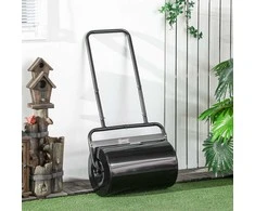 Durhand "Outsunny" vejos volas su U formos rankena, sodo volas, 32 cm skersmens, 38 l vandens/62 kg smėlio, metalinis, juodas, 57x32,5x107 cm