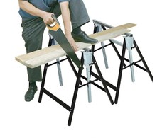 DURHAND pjūklo arklys reguliuojamo aukščio, sulankstomas, metalinis, juodas, 68x56x80-130 cm, iki 200 kg keliamoji galia