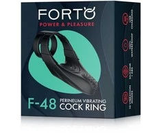 Dvigubas vibrantis C formos žiedas tarpvietei, juodas FORTO F-48