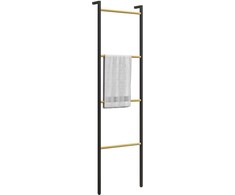 Homcom Rankšluosčių kopėčios 49 x 167,5 cm Rankšluosčių laikiklis su 4 strypais, taupantis vietą, skirtas rankšluosčiams, drabužiams, antklodėms, laikraščiams, plienas, juodas