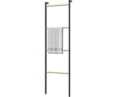 Homcom Rankšluosčių kopėčios 49 x 167,5 cm Rankšluosčių laikiklis su 4 strypais, taupantis vietą, skirtas rankšluosčiams, drabužiams, antklodėms, laikraščiams, plienas, juodas