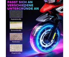 Elektrinis motociklas vaikams nuo 18-36 mėnesių, vaikiška transporto priemonė, atraminiai ratukai, šviesos, muzika, plastikas, plienas, raudonas