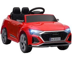 Elektrinis vaikiškas automobilis, 12V Audi Q8, 3-5 km/h, su nuotolinio valdymo pultu, priekiniais žibintais, muzika, raudonas